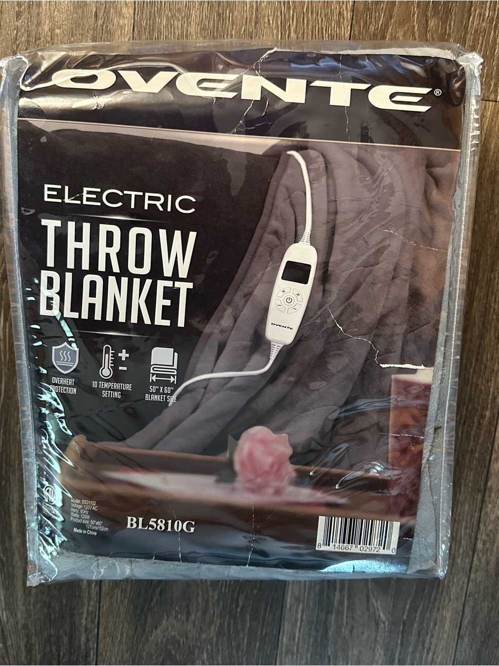 OVENTE Electric Heated Throw Blanket 50"x60" with 10 Heat Settings
